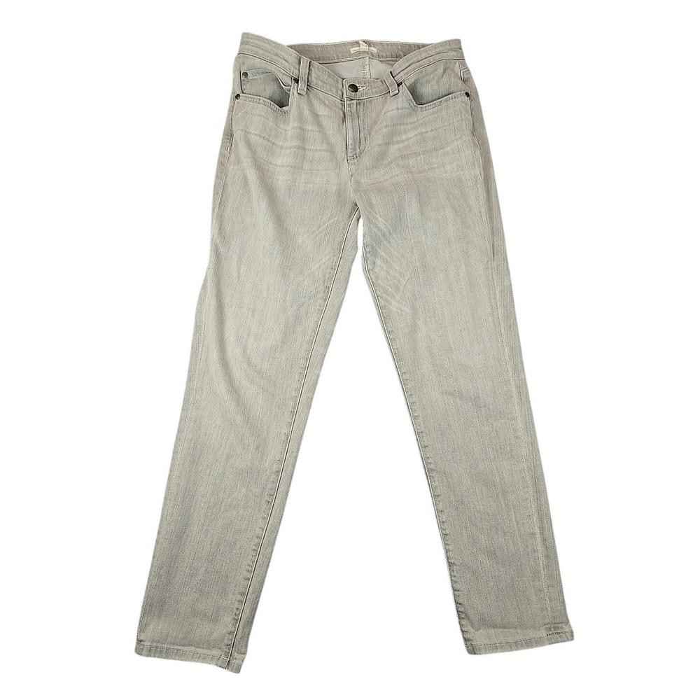 Eileen Fisher SIZE 6 Light Grey Straight Leg Womens‎ Minimalist Stretch Denim